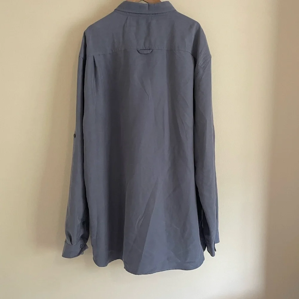 Men’s The North Face Tekware Performance Button Front Shirt Blue UPF 50 XXL